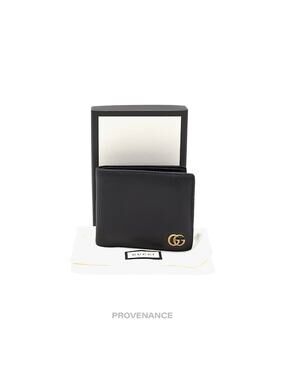 🔴 Gucci GG Marmont Bifold Wallet - Black Leather